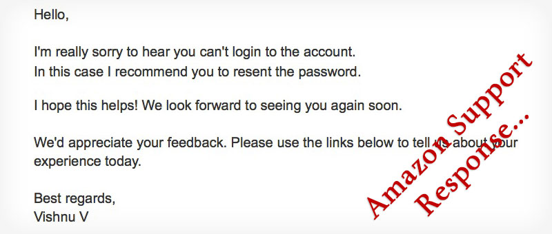 Amazon Support Response